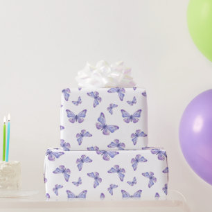 Vlindermotief in Franse lavendel Cadeaupapier