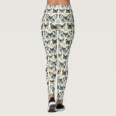 Vlindermotief Leggings met Antiek Botanisch Patroo (Achterkant)