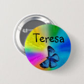 vlindernaamplaatje ronde button 5,7 cm (Voorkant /achterkant)