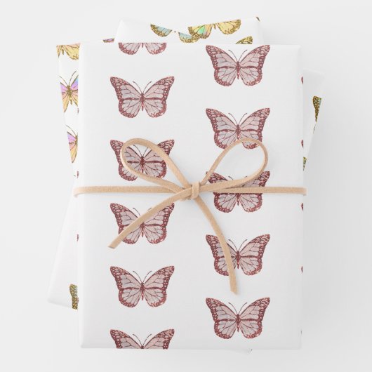 vlinderontwerp inpakpapier vel (In situ)