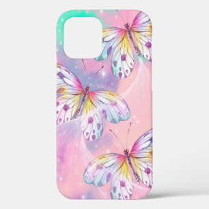  vlinderontwerp met gemengde pastels iPhone 12 pro hoesje