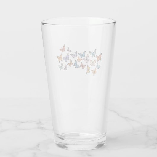Vlinderpatroon cup glas (Achterkant)