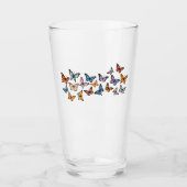 Vlinderpatroon cup glas (Voorkant)