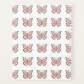 Vlinderpatroon Eenvoudig Roze Monogram Planner (Achterkant)