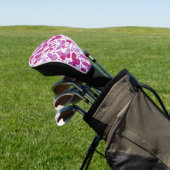 Vlinderpatroon roze Waterverf Golfheadcover (Insitu)