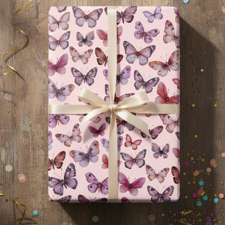 Vlinderpatroon Waterverf Elegant Mooi Cadeau Inpakpapier Vel