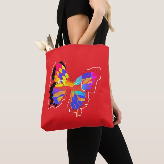 vlinderrode Canvas tas (Dichtbij)