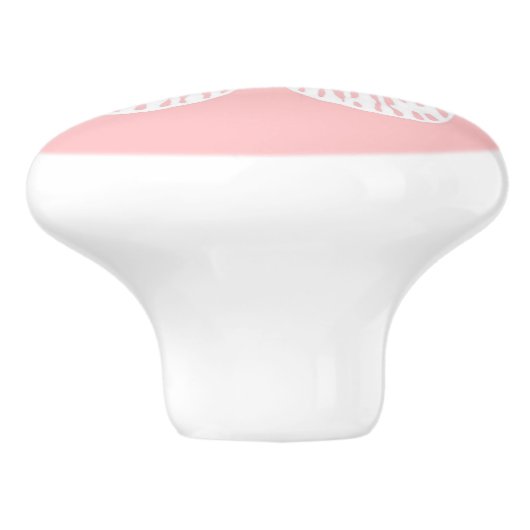 vlinderroze en wit omhulsel keramische knop (Zijkant)