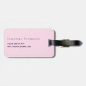 Vlinderroze paarse bloemen bagagelabel (Achterkant horizontaal)