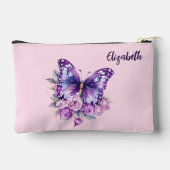 Vlinderroze paarse bloemen etui (Achterkant)