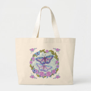 Vlinderrozen Schoudertas Grote Tote Bag