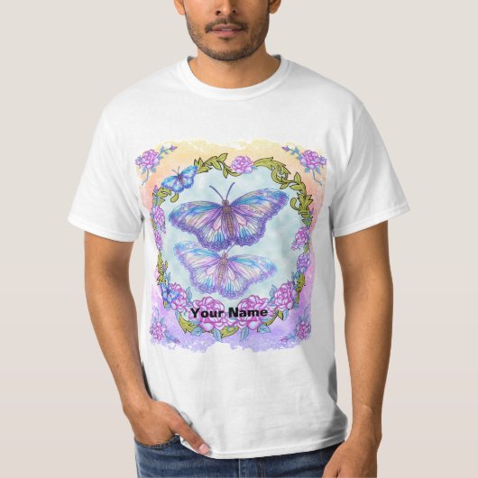 Vlinderrozen  t-shirt (Voorkant)