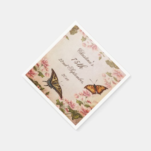 Vlinders &  Amandelbloesem Serviettes Servet (Hoek)