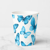 Vlinders Aquarel Verjaardag Bruids Baby Shower Papieren Bekers (Achterkant)