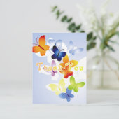 Vlinders Bedankt Opmerking Briefkaart (Staand voorkant)