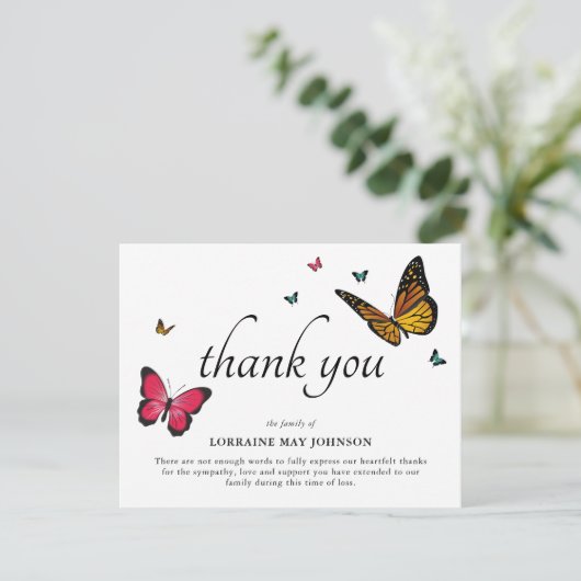 vlinders | Begrafenis Bedankt (Staand voorkant)