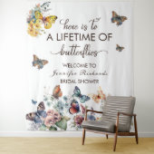 Vlinders Bloem | Bruiloft Welcome Wandkleed (In situ)