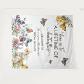 Vlinders Bloem | Bruiloft Welkom Wandkleed (Voorkant (horizontaal))