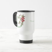 Vlinders Bloem Monogram Eerste Letter D Persoonlij Reisbeker (Voorkant links)