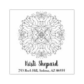 Vlinders & Bloem, Naam & Adres, DIY Rubberstempel (Afrduk)