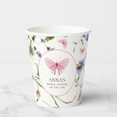 Vlinders Bloemen Bruiloftsfeest Papieren Bekers (Voorkant)