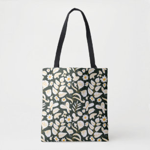 Vlinders & Bloemen: Doodle zomer patroon. Draagtas
