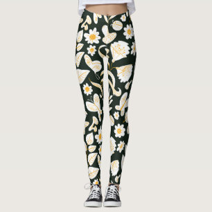 Vlinders & Bloemen: Doodle zomer patroon. Leggings