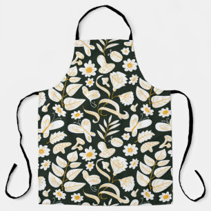 Vlinders & Bloemen: Doodle zomer patroon. Schort