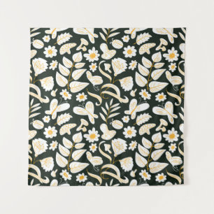 Vlinders & Bloemen: Doodle zomer patroon. Wandkleed