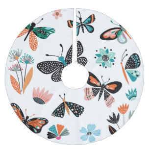 Vlinders Bloemen: Hand getrokken Collectie Kerstboom Rok