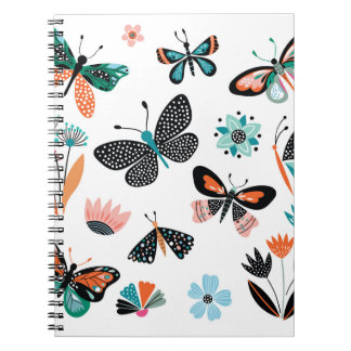 Vlinders Bloemen: Hand getrokken Collectie Notitieboek