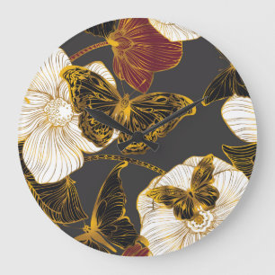 Vlinders & Bloemen: Lente Boho Patroon Grote Klok