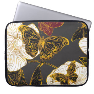 Vlinders & Bloemen: Lente Boho Patroon Laptop Sleeve