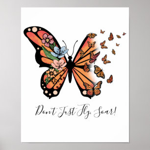 Vlinders Bloemen Motiverend Inspirerend  Poster