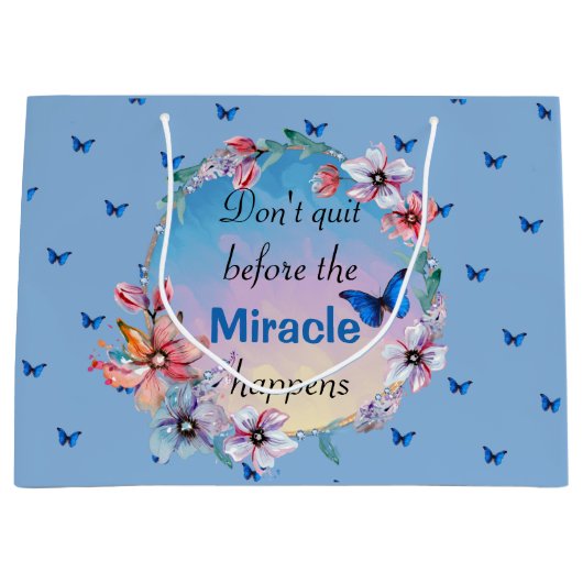 Vlinders & Bloemen Positieve Mindset Quote Groot Cadeauzakje (Voorkant)