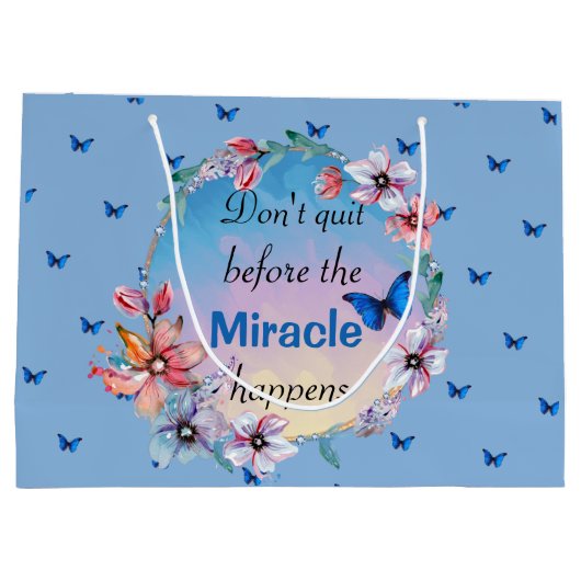 Vlinders & Bloemen Positieve Mindset Quote Groot Cadeauzakje (Achterkant)