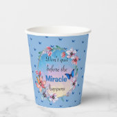 Vlinders & Bloemen Positieve Mindset Quote Papieren Bekers (Voorkant)