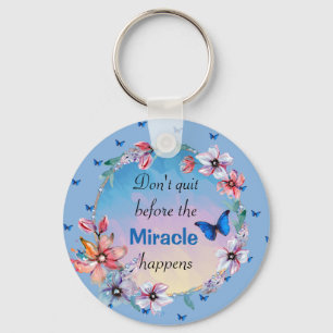 Vlinders & Bloemen Positieve Mindset Quote Sleutelhanger