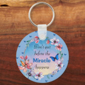Vlinders & Bloemen Positieve Mindset Quote Sleutelhanger (Voorkant)