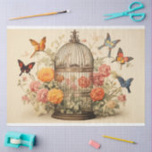 Vlinders & Bloemen: Vogelkooi Decoupage Tissuepapier (Craft)