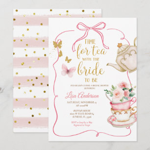 Vlinders Bloemen Vrijgezellenfeest Tea Party Kaart