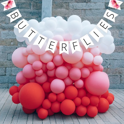 Vlinders Bloemige Bruidsmeisjesfeest Vlaggetjes