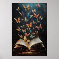 Vlinders Boeken Print, Natuur Boekwinkel Vintage