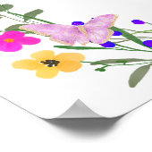 Vlinders boho heldere wilde bloemen bruids welkom poster (Hoek)