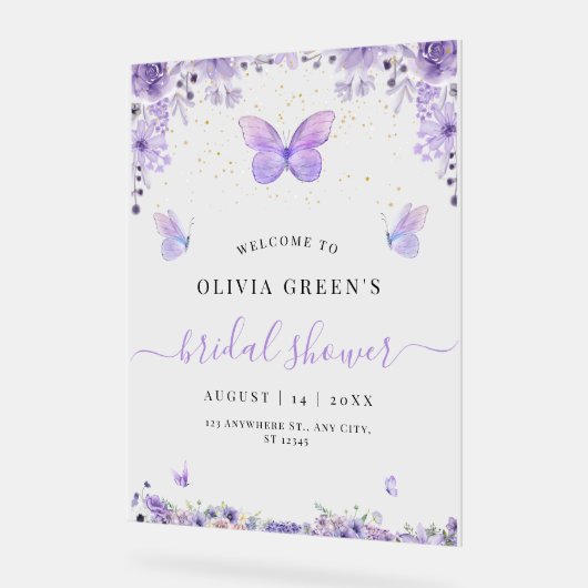 Vlinders Bruidsmeisjesfeest, Bruidsbrunch Feestje Acryl Bord (Hoek)