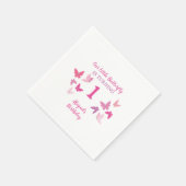 Vlinders eerste verjaardag servet (Hoek)