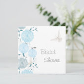 Vlinders en blauwe chrysanten slaan de datum op save the date (Staand voorkant)