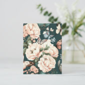 Vlinders en bloemen briefkaart (Staand voorkant)