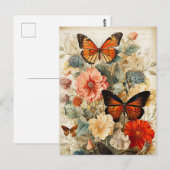  vlinders en bloemen briefkaart (Voorkant / Achterkant)