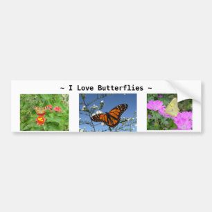 Vlinders en bloemen Bumpersticker